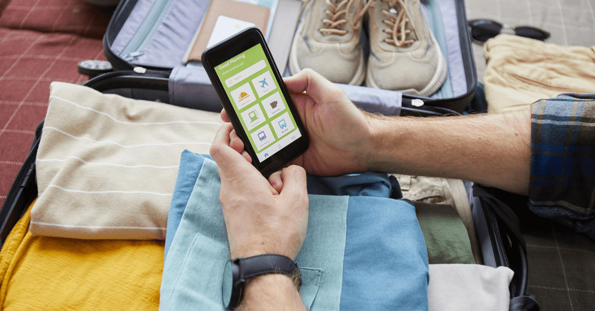 travel app on smart phone