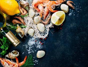 seafood display at fish market