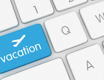 vacation on computer keyboard