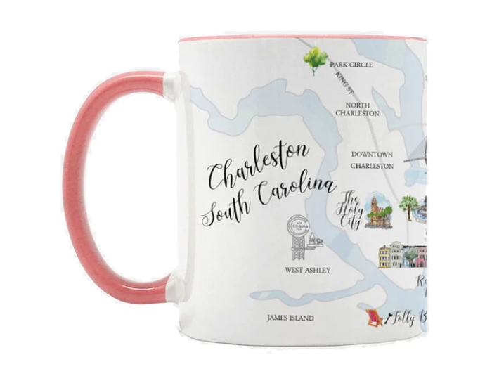 charleston map coffee mug