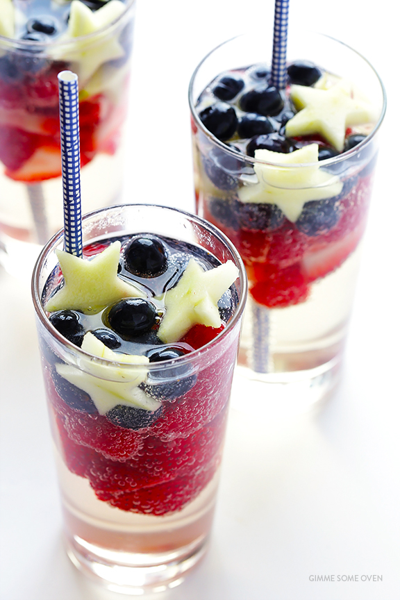 red, white and blue sangria
