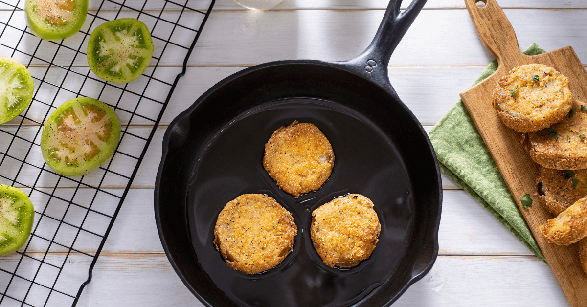 fried green tomatoes cooking