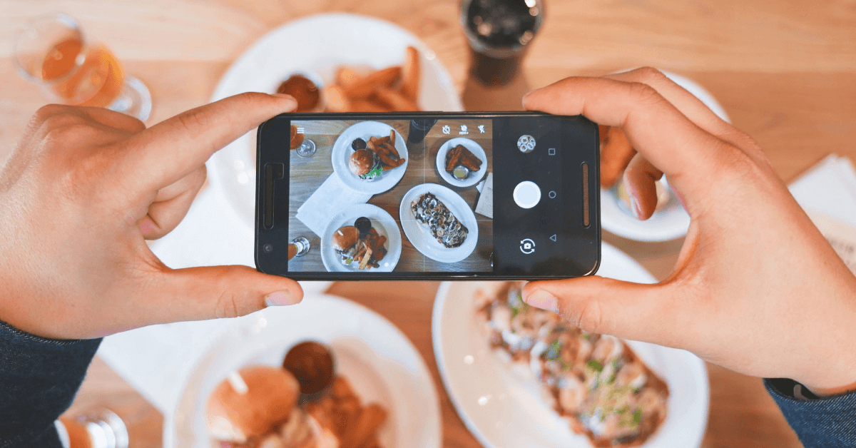 smartphone photo of food at restaurant