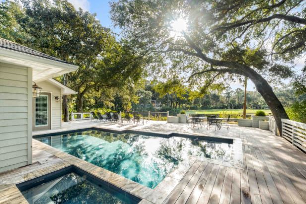 kiawah island home with pool and view of golf course